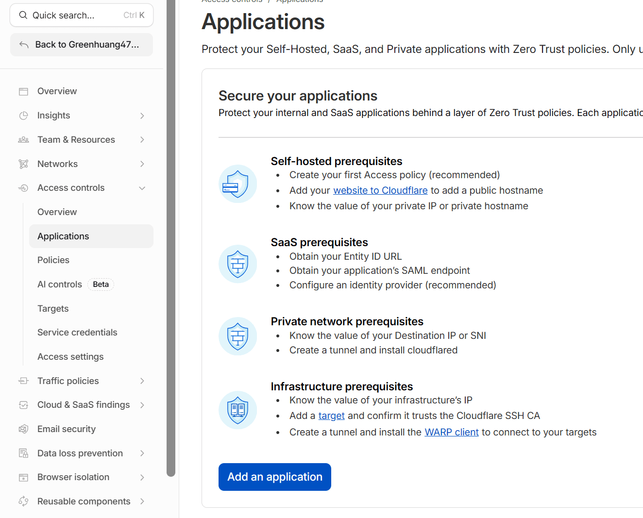 Publish a self-hosted application to the Internet using Cloudflare Acces